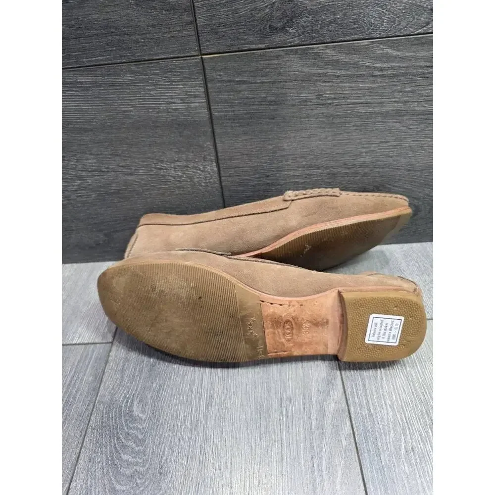 Tod's Gommino suede loafers classic penny slot TAN COLOR size 39 1/2 S000147
